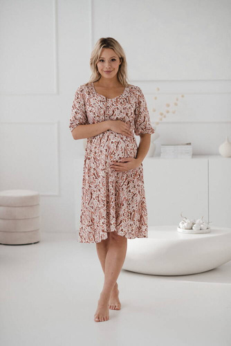 Сукня для вагітних і годуючих Lovely Dress Midi Milk&Love,- візерунки на екрю
