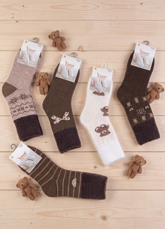 Xintao WiK 3141 wz.5 Шкарпетки жіночі Merino 88% вовни теплі-3 коричневі