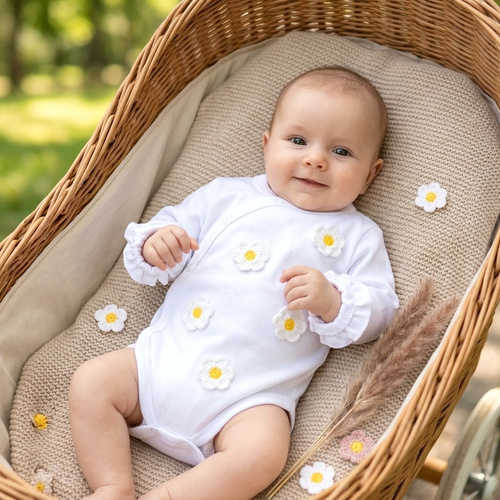 NINI Little Flowers – боді для немовлят на запах 100% органічна бавовна ABN-5757/BIA