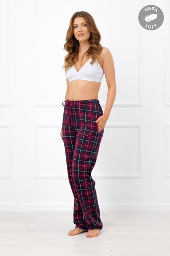 Italian Fashion Alana жіночі довгі бавовняні штани Mega Soft у клітинку
