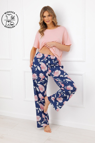Піжама жіноча Italian Fashion Ardizja довга, віскоза, бавовна, квіти