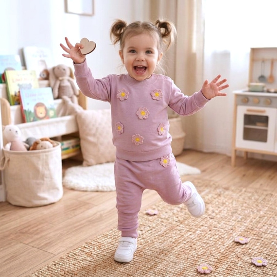 NINI Little flowers дитячі штани з органічної бавовни з вишивкою ABN-5760/ROZ