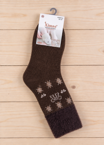 Xintao WiK 3141 wz.5 Шкарпетки жіночі Merino 88% вовни теплі-1 коричневі