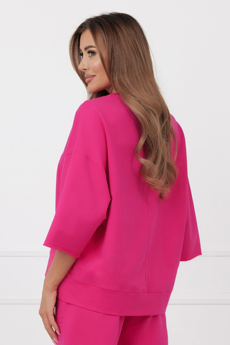 Світшот Kaori Italian Fashion 3/4 рукав бавовна еластан - фуксія