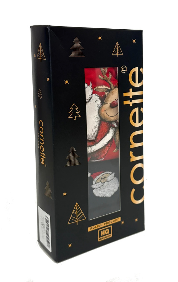Cornette Gift 914/06 чоловічий святковий комплект боксерки та шкарпетки Санта і олені
