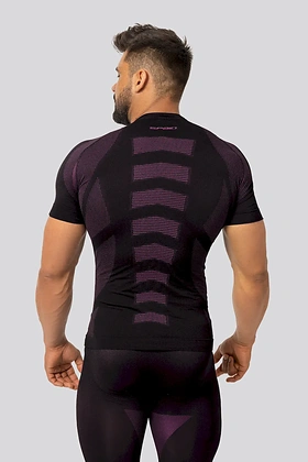 Brubeck Breeze 2.0 чоловіча термокофта Nilit Breeze з коротким рукавом чорний/фіолетовий