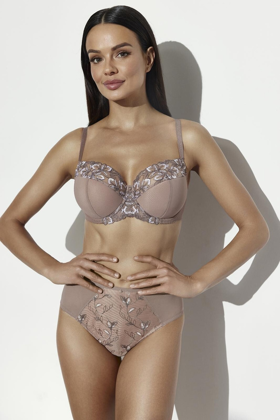 Бюстгальтер Semi Soft Ava 2273 Mocha Mousse на кісточках з вишивкою