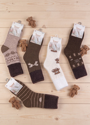 Xintao WiK 3141 wz.5 Шкарпетки жіночі Merino 88% вовни теплі-3 коричневі
