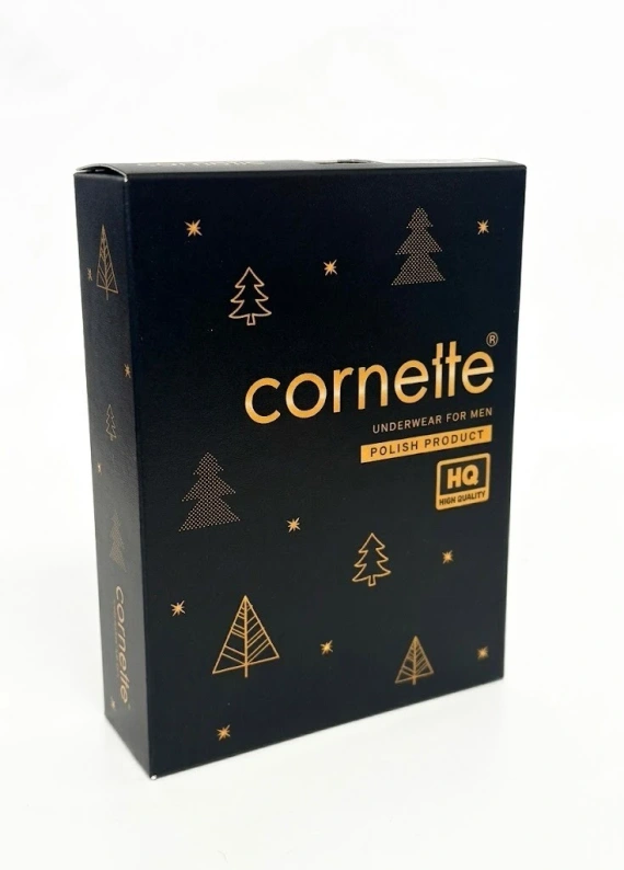 007/84 Cat 2 Чоловічі боксерки Cornette Christmas з бавовни, приталені, з новорічним візерунком