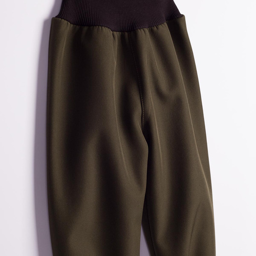 Nicol Штани 229052 дитячі softshell з флісом, високий пояс, манжети – хакі