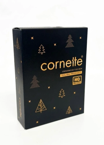 007/88 Elf Чоловічі боксерки Cornette Christmas з бавовни, приталені, святковий візерунок