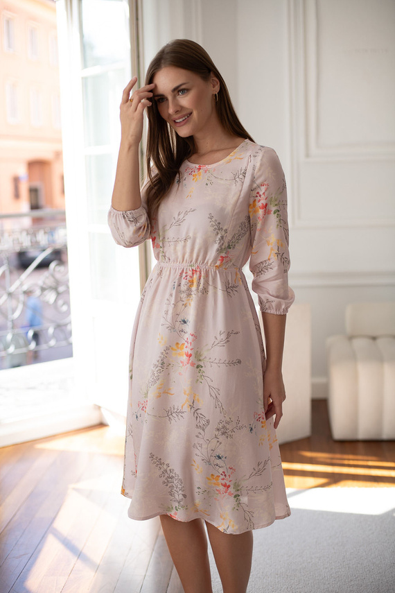 Сукня для вагітних Milk&Love для годування Lovely Dress Midi з рукавом 3/4 у кольорові гілочки