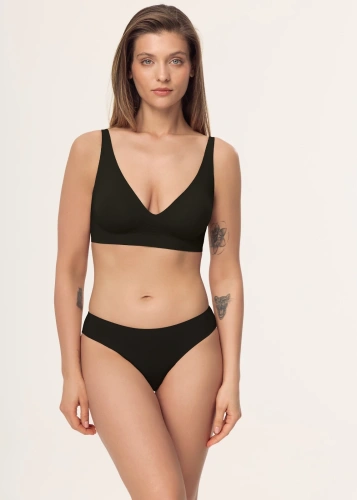 Бюстгальтер Silvia L070 Mefemi без кісточок, безшовний, моделюючий second skin, чорний