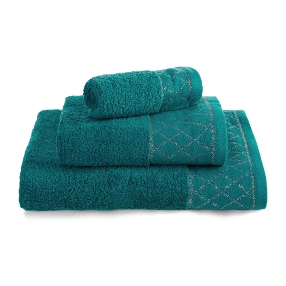 Комплект рушників Eurofirany 3 шт м’які та поглинаючі рушники Layla dark turquoise