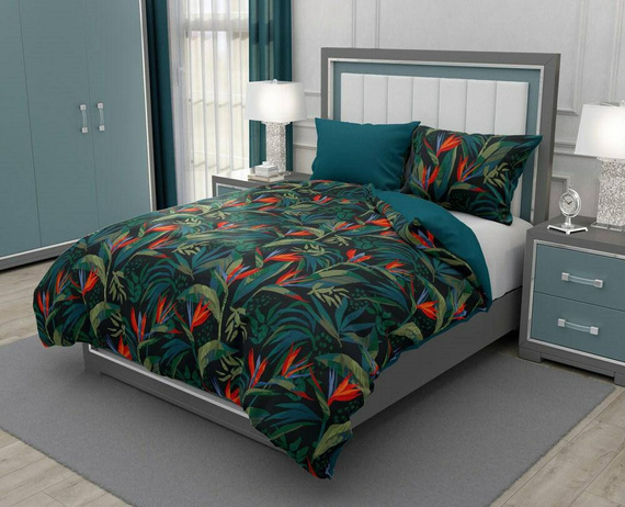 Комплект постільної білизни Elegant 023 Kwiaty Faro, -зелений