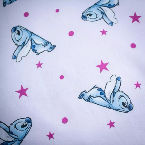 Постільна білизна Lilo i Stitch JF24 140x200 рожева зірки 100% бавовна