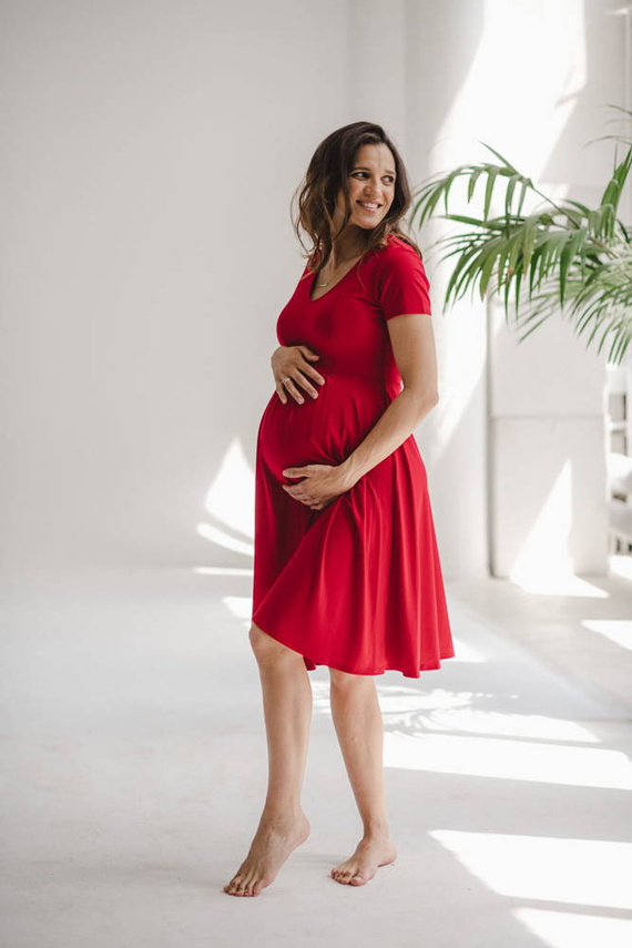Плаття для вагітних і годуючих Mommy Chic Milk&Love, - кармінний
