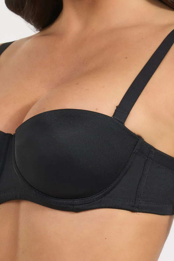 391 Бюстгальтер Bandeau Nero Selene Бардотка З ущільненою чашкою Знімні бретелі