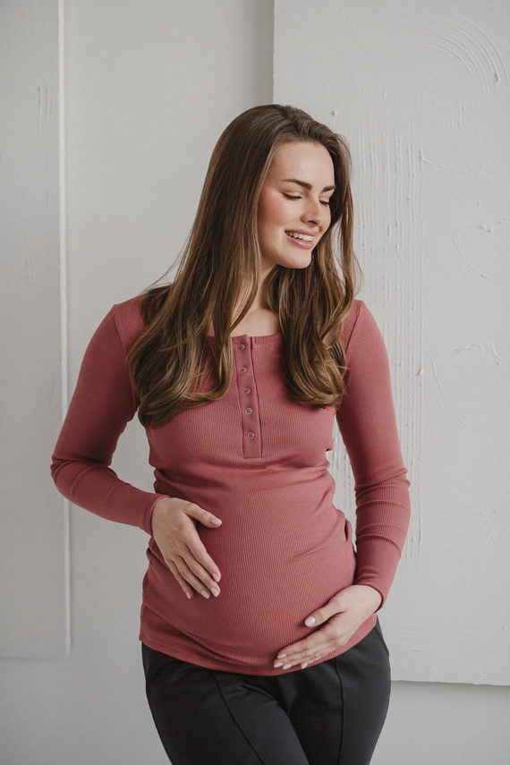 Кофта для вагітних і годуючих мам Tummy Milk&Love, - dusty cedar