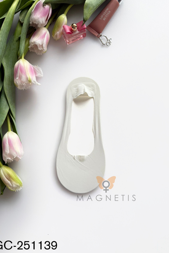 Стопки балерини Magnetis GC-251139 бавовна силікон комфорт ecru