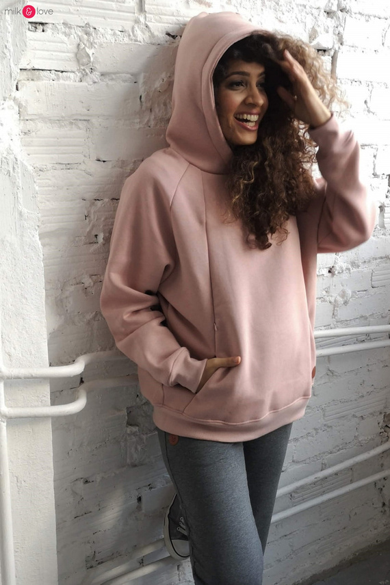 Худі для грудного годування Motherhood Milk&Love oversize, - пудрово-рожевий