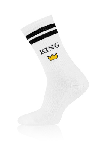 Чоловічі шкарпетки Italian Fashion S197D KING довгі білі з напівмахрової тканини
