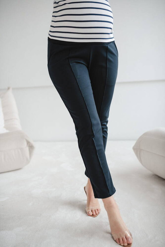 Класичні штани для вагітних GraceFit Mama Milk&Love, - navy